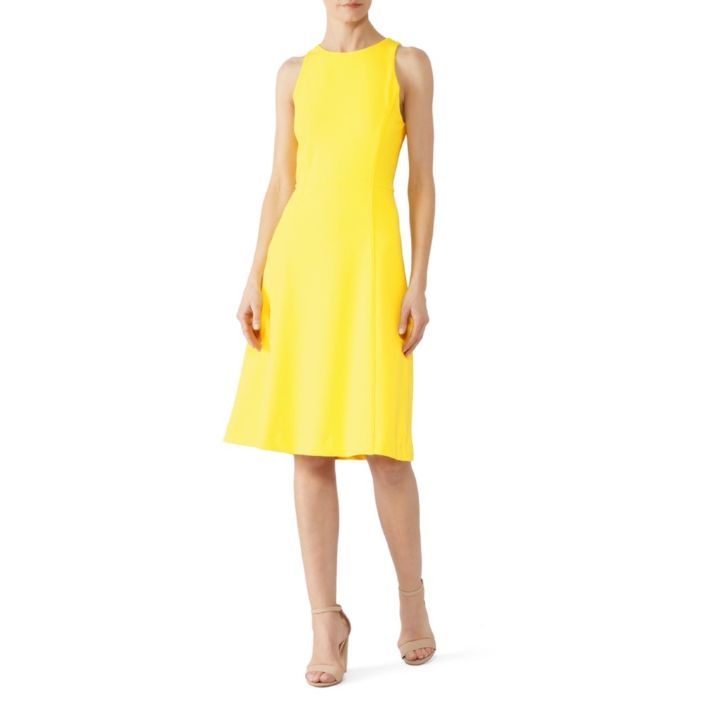 Rachel Roy Yellow Crew Neck Dress EUC - Picture 2 of 4